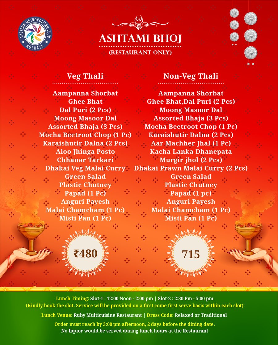 Puja Bhoj menu 2021