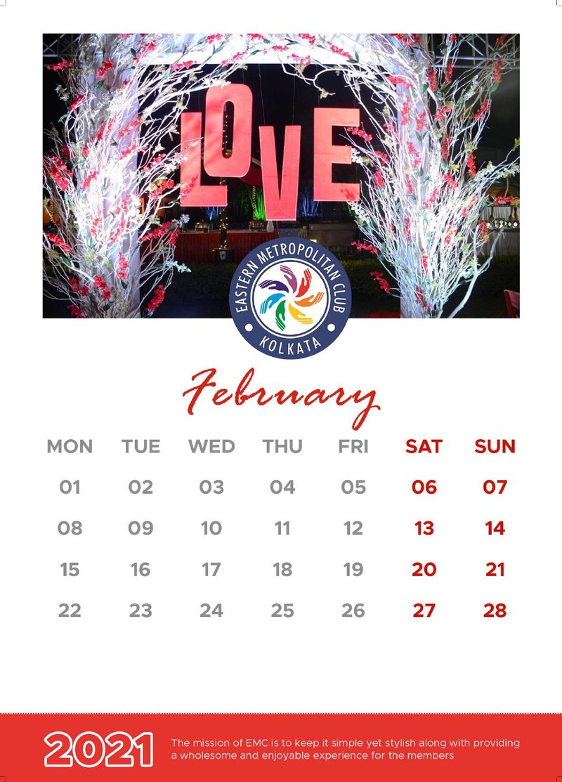 February calendar page