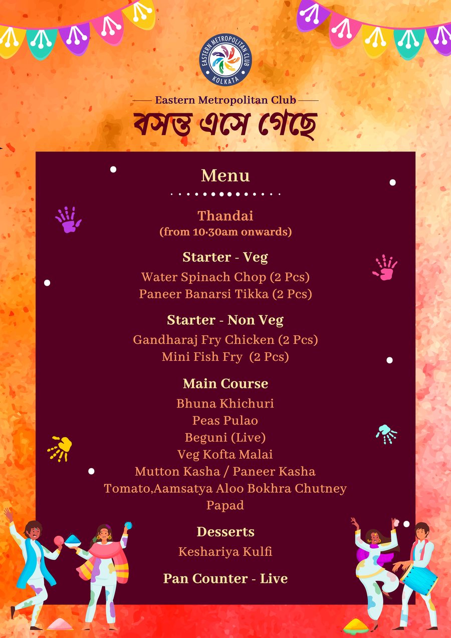 Holi 2022 menu