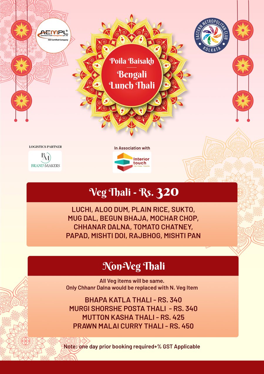 Poila Baisakh thali menu