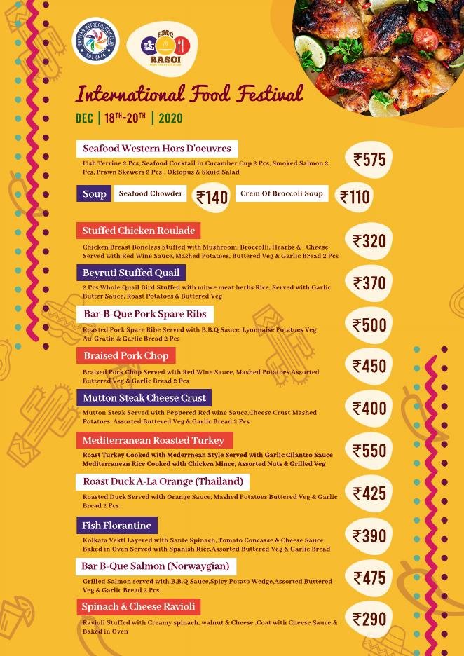 International food festival menu