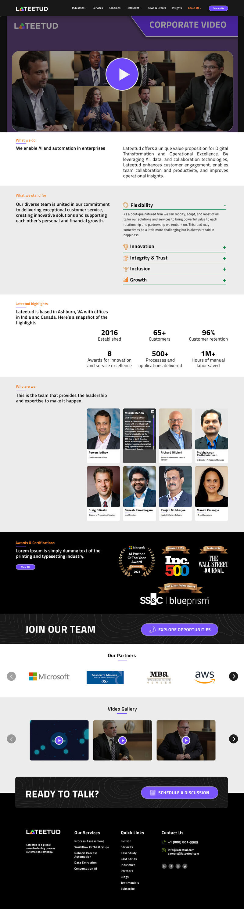 About us page design