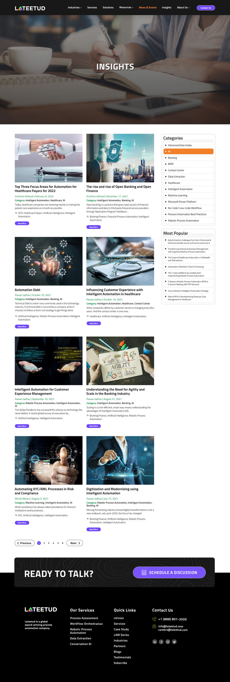 Insights page design
