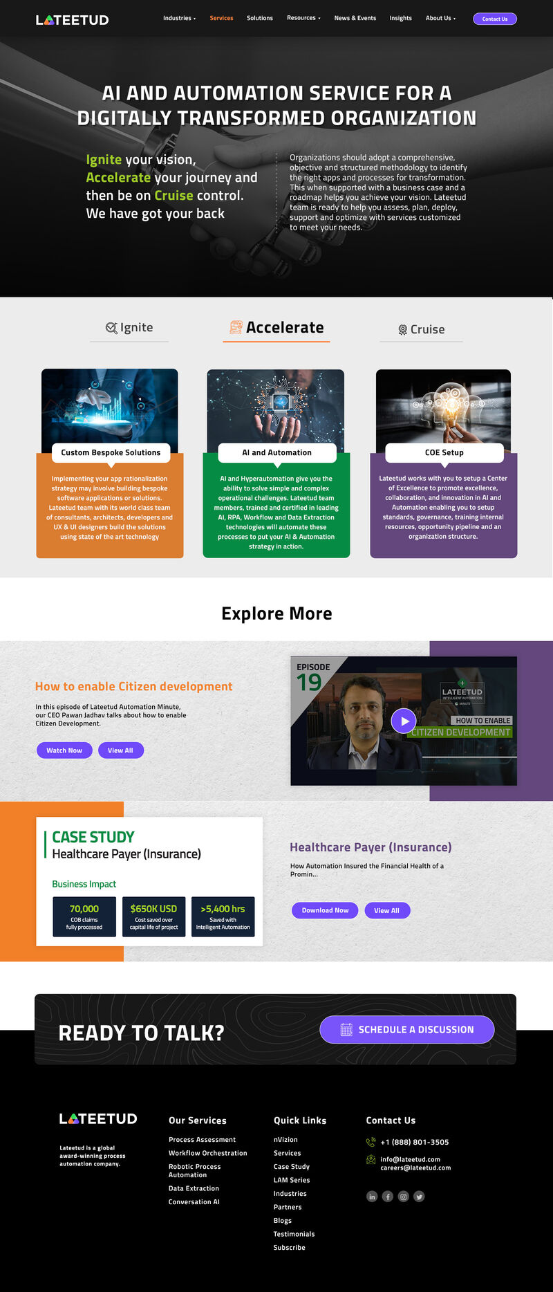 Services page design