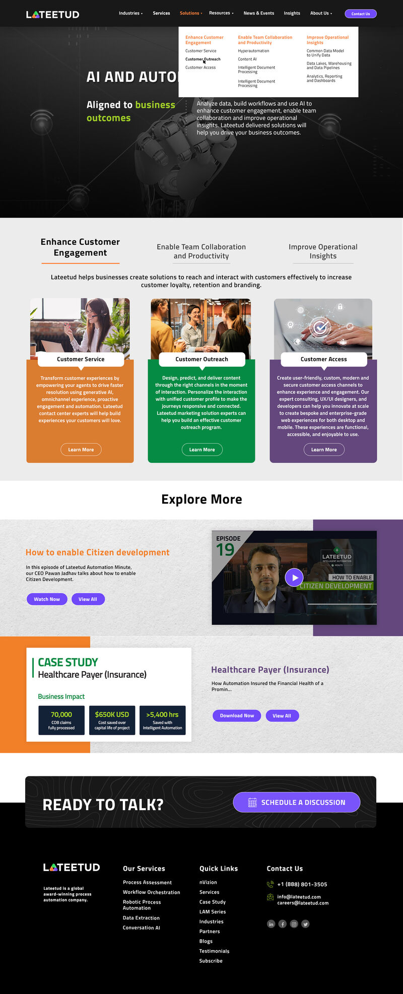 Solutions page design