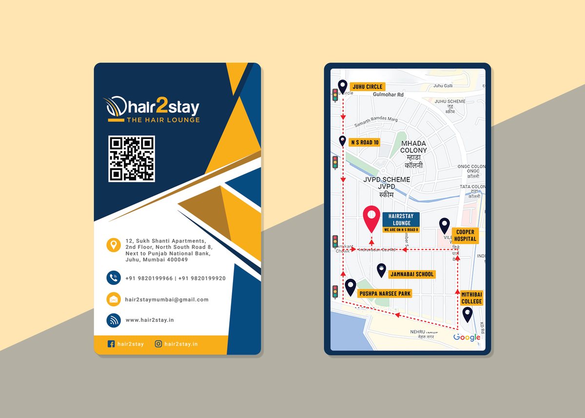 Hair2Stay visiting card mockup