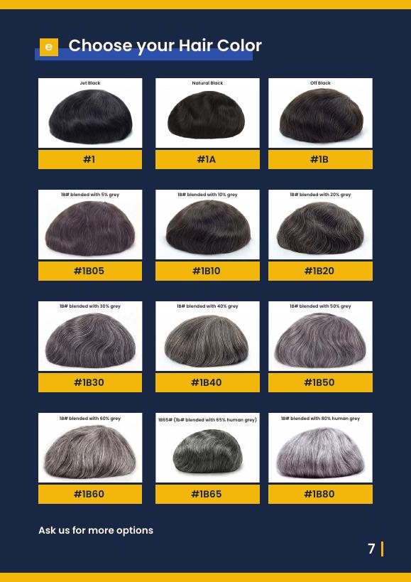 Hair colour options page