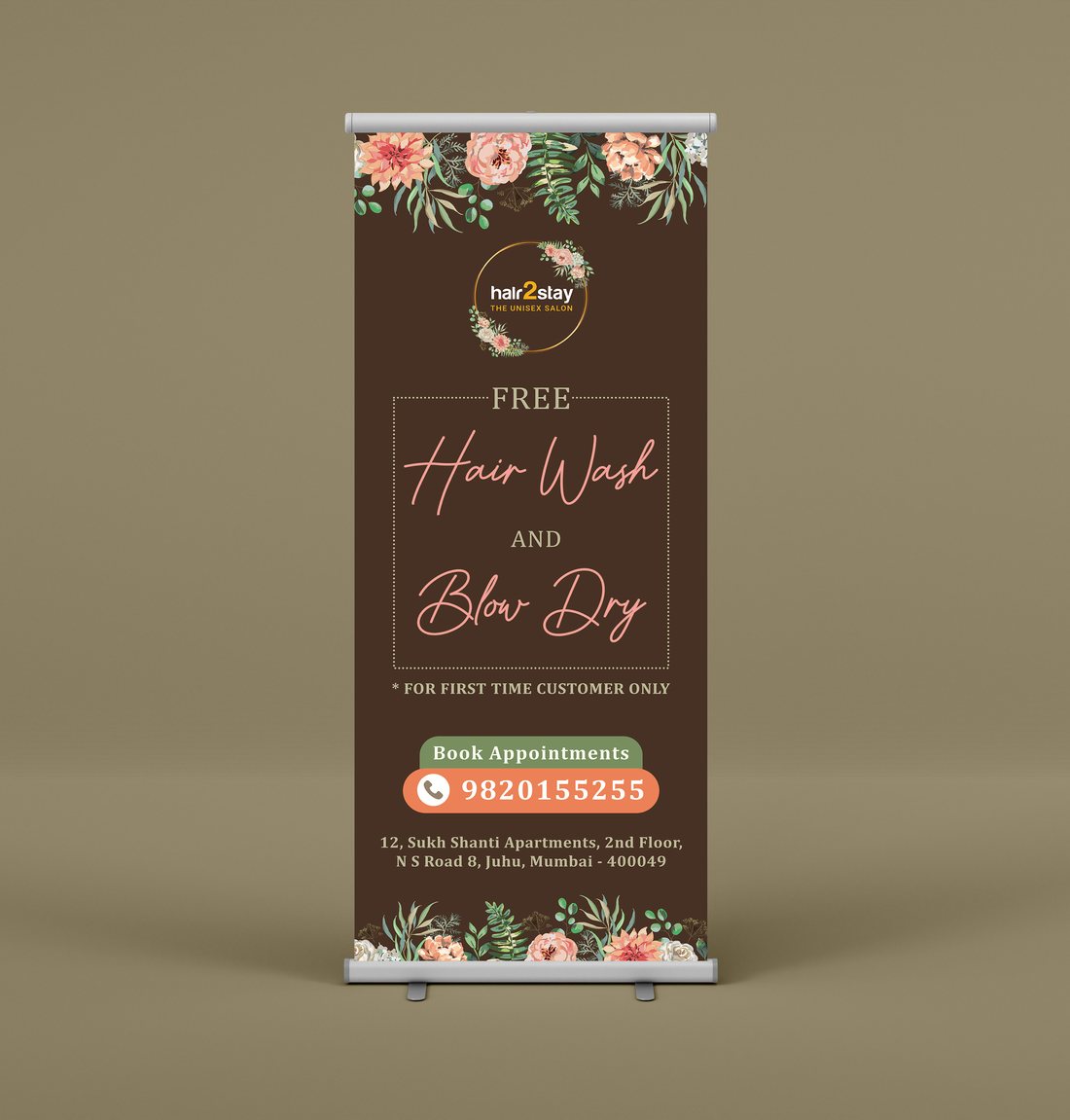 Women's floral standee mockup