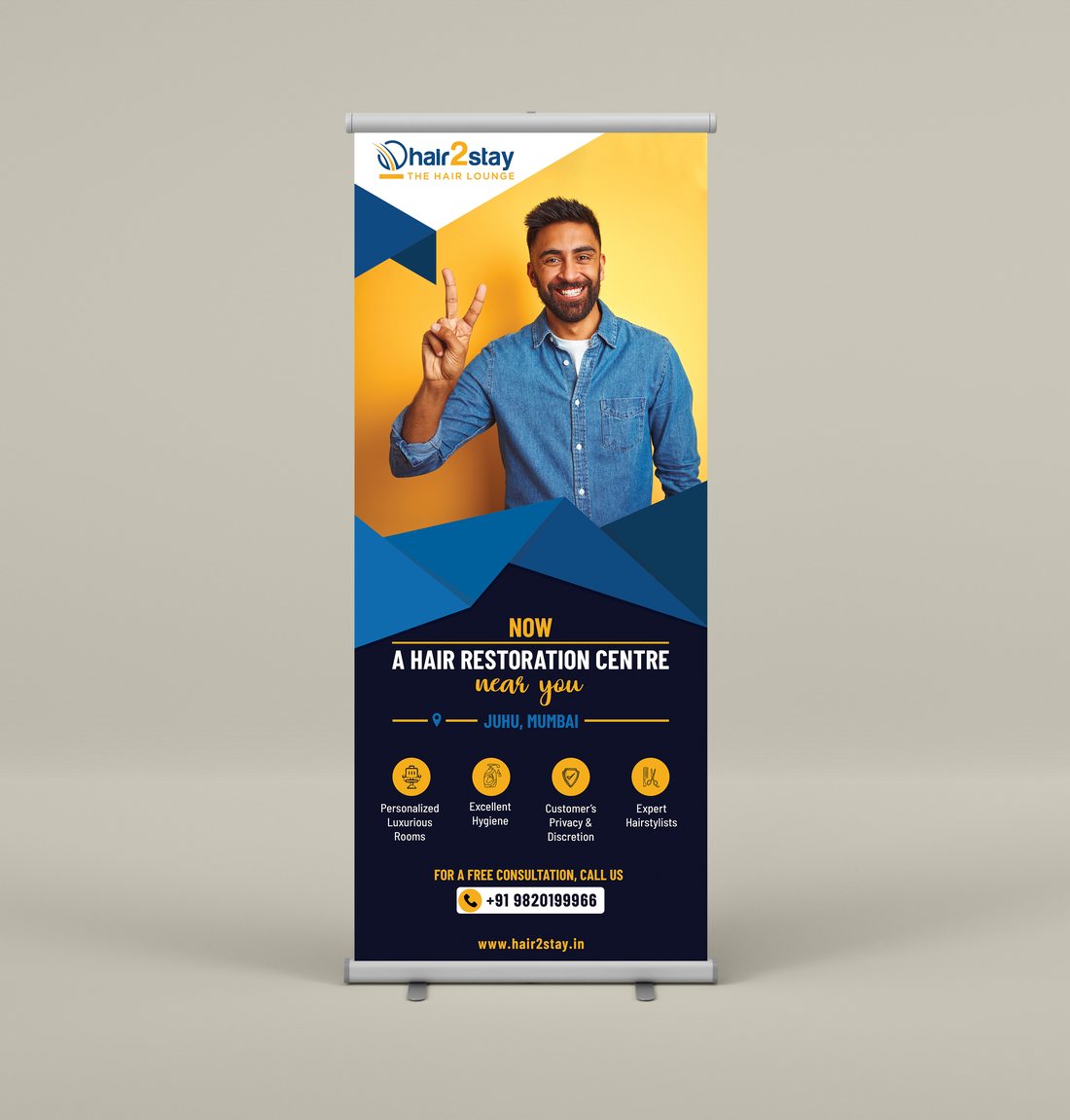 Launch rollup standee mockup