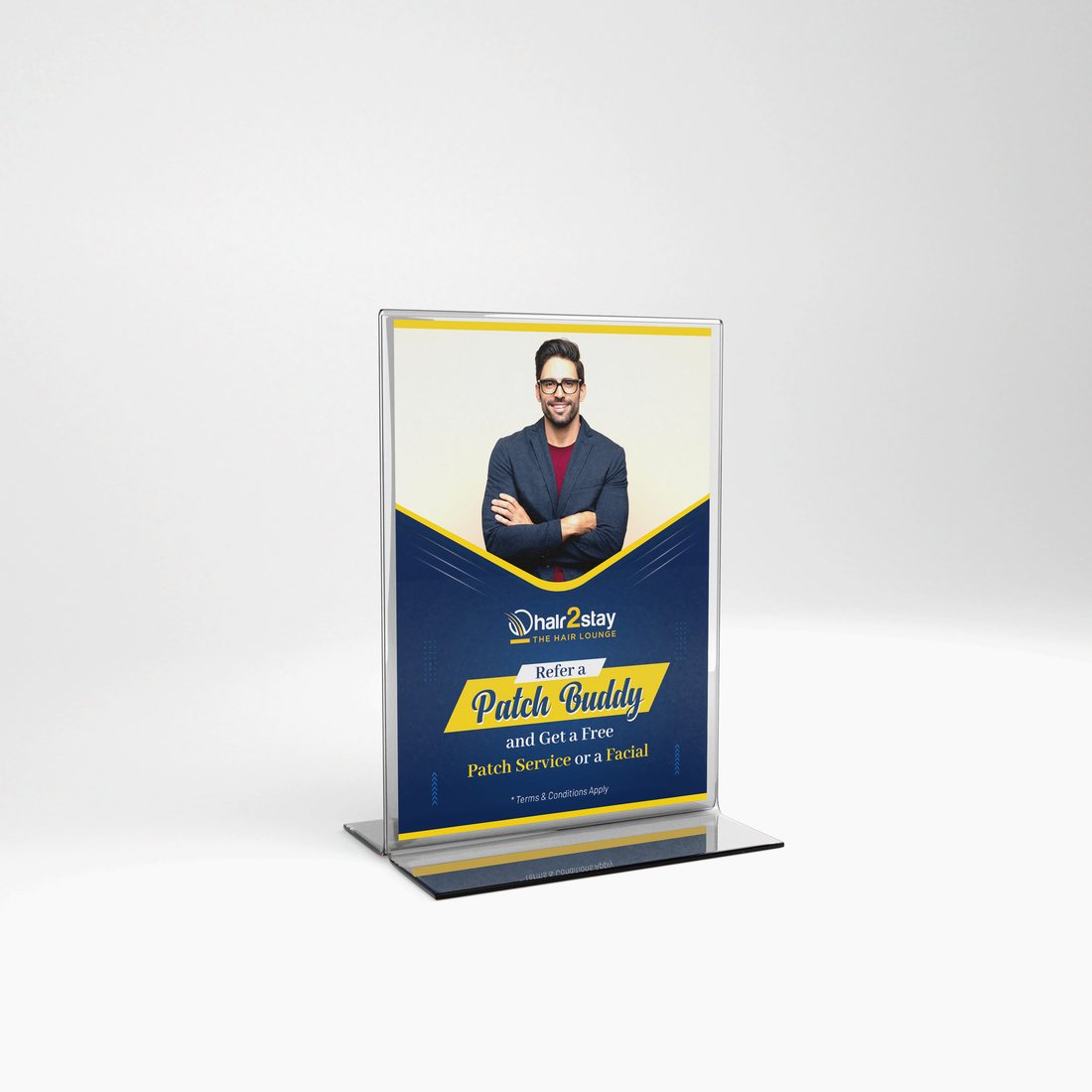 Patch buddy table standee mockup