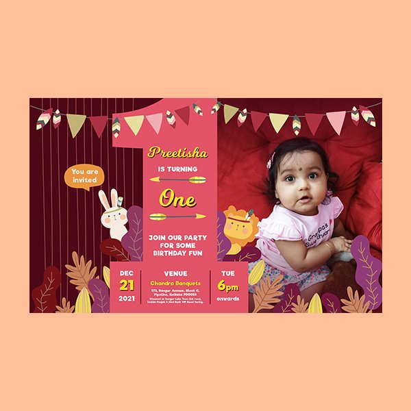 First birthday e-invite