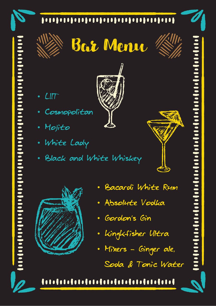 Baby shower bar menu