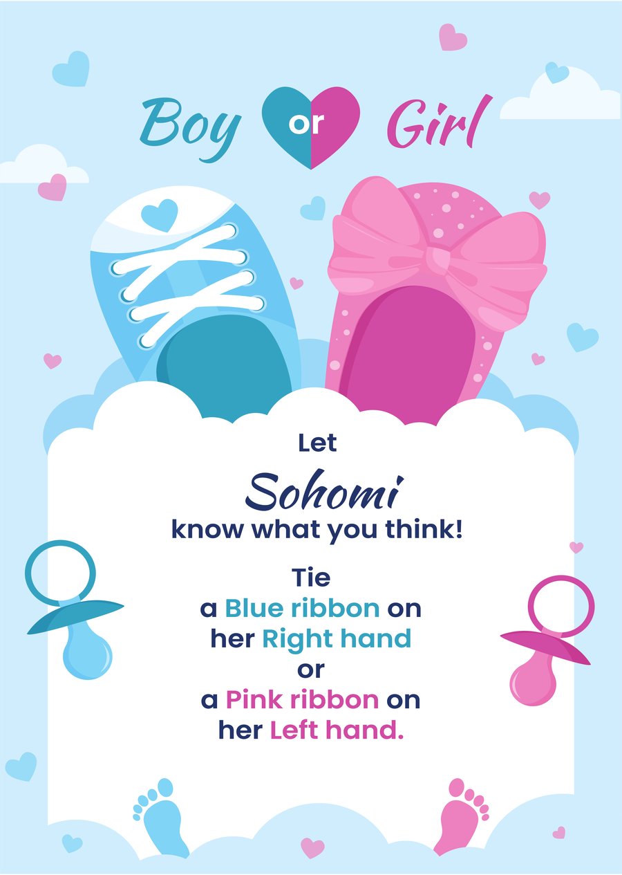 Boy or girl ribbon vote card