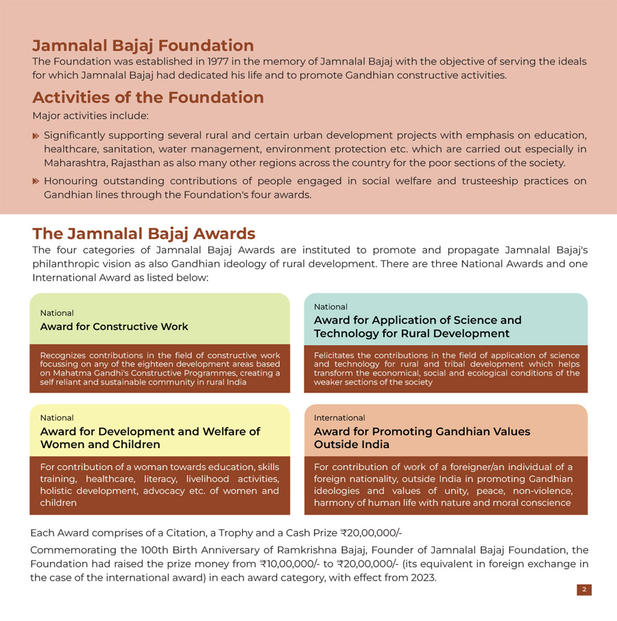 Redesigned nomination brochure interior page