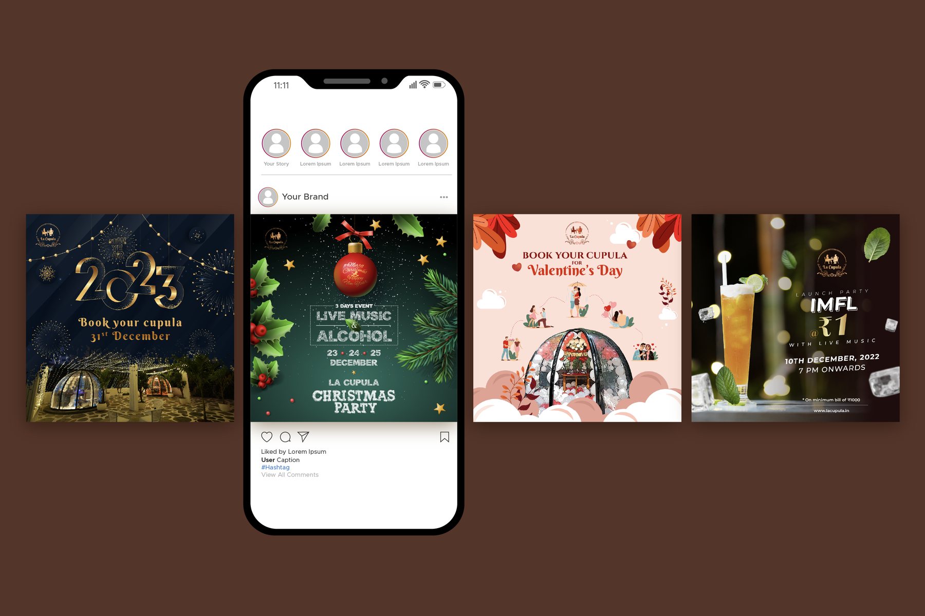 La Cupula festive campaign posts