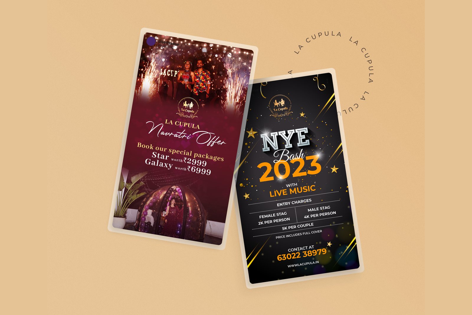 Navratri and NYE Bash story frames