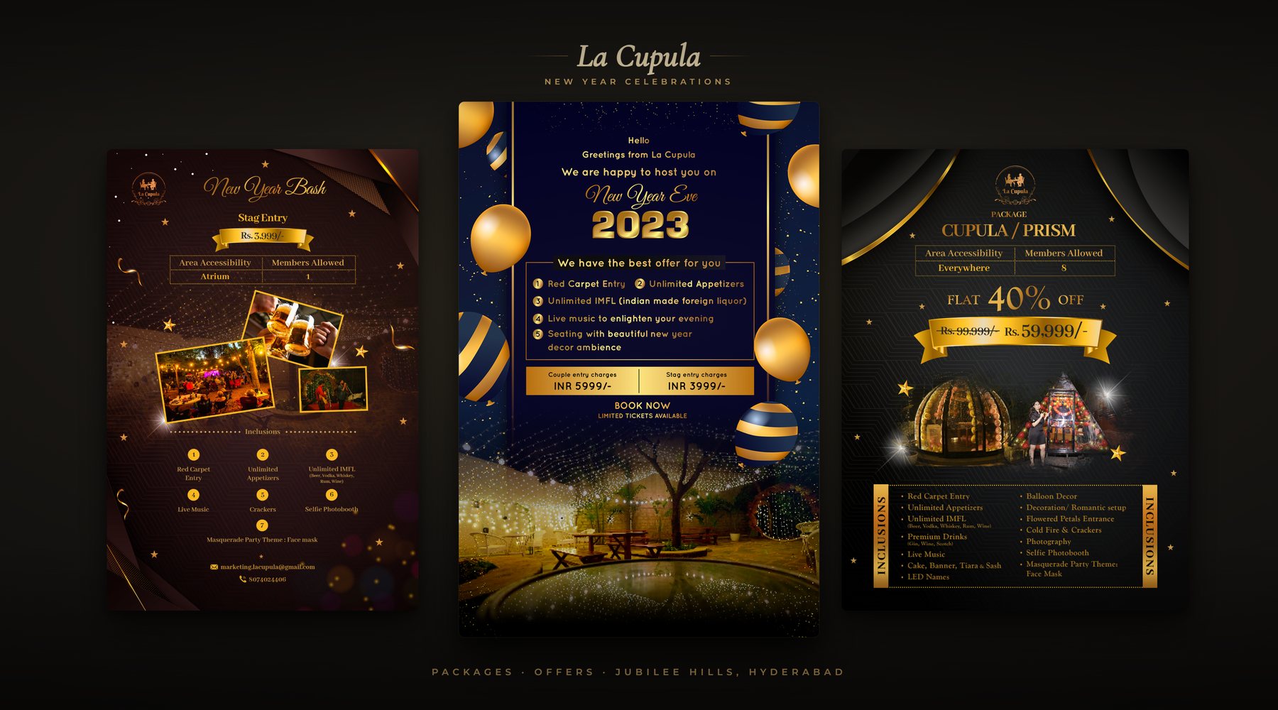 New Year's Eve package posters