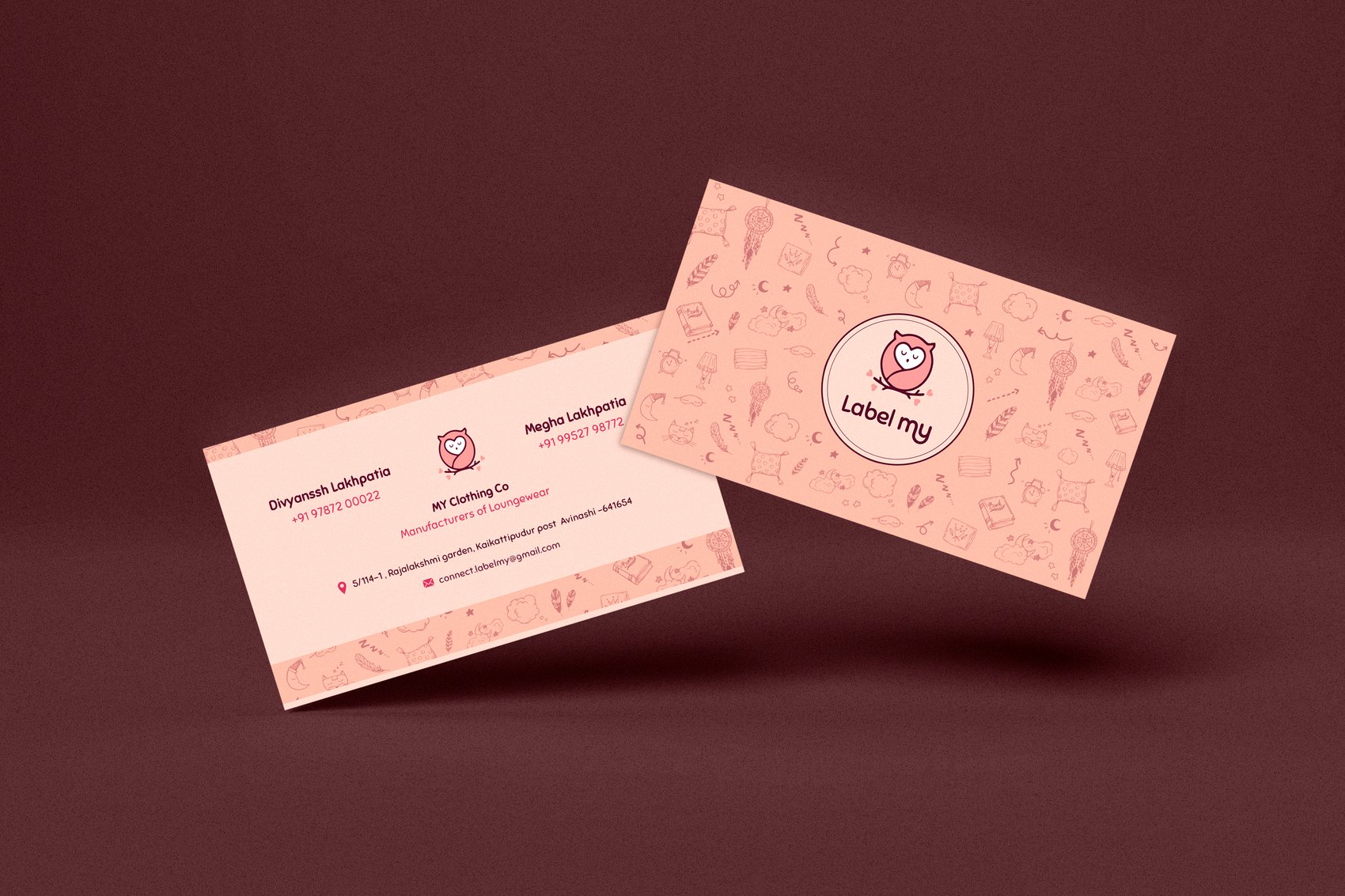Label my double-sided business card