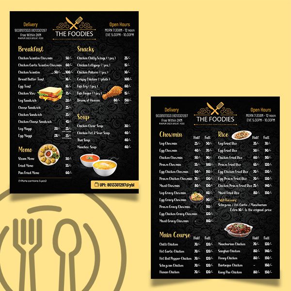 Fast Food Menu Card