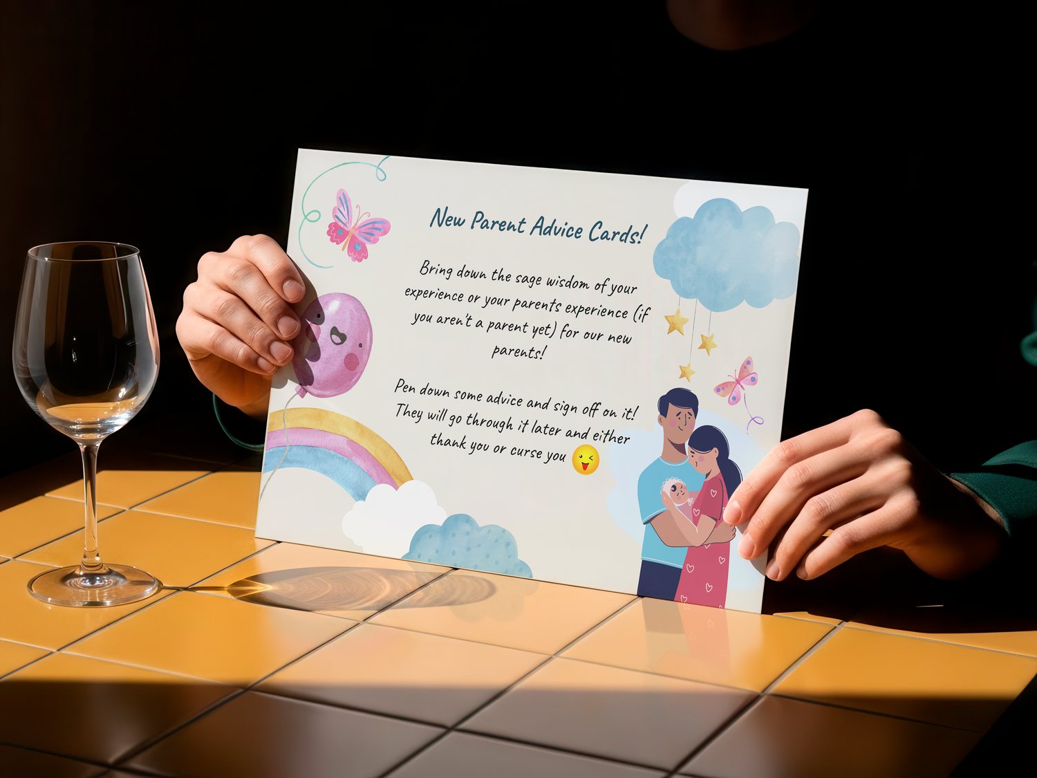 Baby shower — advice cards