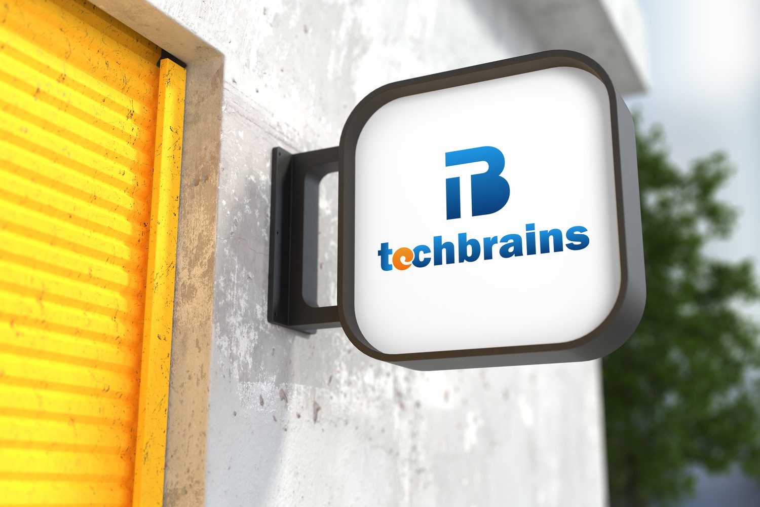 Techbrains — shopfront sign