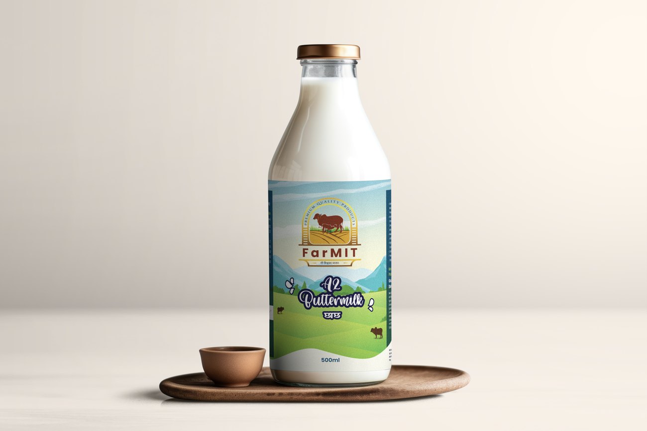FarMIT A2 Buttermilk — bottle mockup